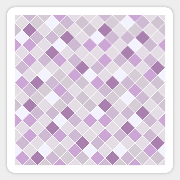 Lilac Purple Check Pattern Sticker by CeeGunn